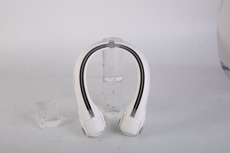 White-Green Options -- 1Pc Portable Neck Hanging Fan Hands-free Cooling Personal Fan With 3 Speeds 360 Degree Air Flow Adjustable Neck Width For Home Office Travel Dormitory